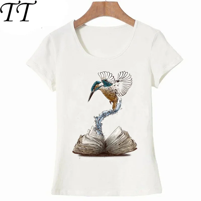 Creative Do not take life too seriously. You will never get out of it alive T-Shirt women t-shirt Alive art Tops bird book Tees