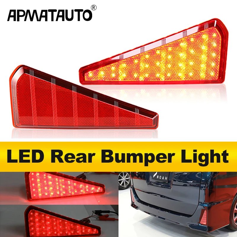 

2Pcs Car Auto Lighting LED Rear Fog Lamp For Toyota NOAH VOXY 80 Series Brake Light Rear Bumper Lamp Accessories