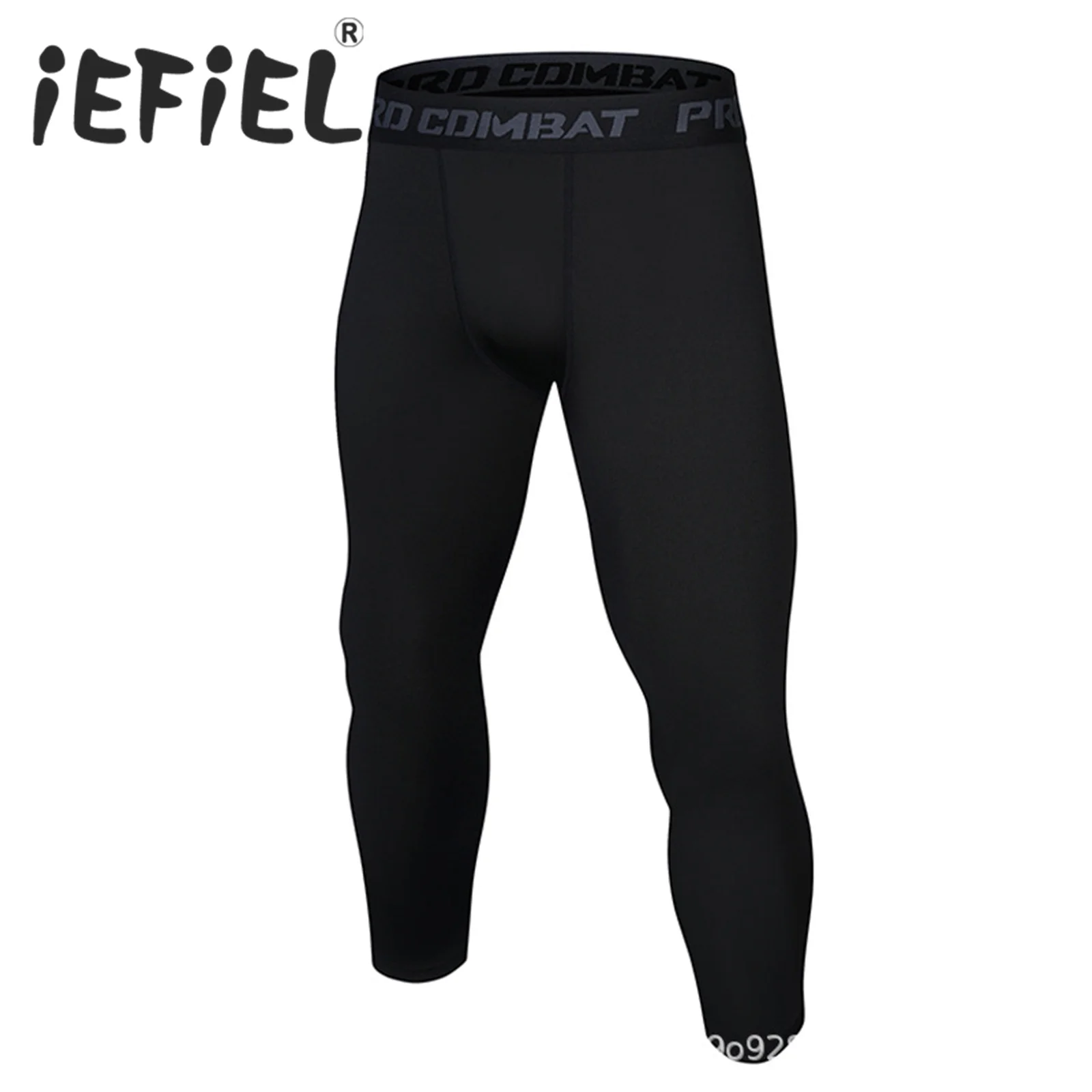 Mens Sports Pants Low Waist Skinny Calf Length Legging Moisture-wicking Running Jogging Climbing Gymnastics Workout Trousers