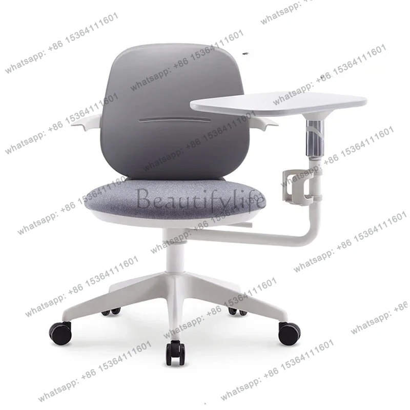 Stackable Foldable Training Office Chair With Writing Pad Ergonomic Fabric Conference Room Folding Chair