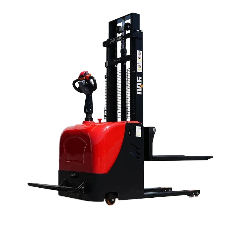 

Electric Powered 1 Tons 1200kg 1.6t Lift 3.5m Walking Forklift Stacker Full Electric Pallet Jack Stacker With CE