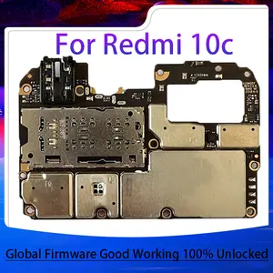 Bilashmart Global Version Original Motherboard Xiaomi Redmi 10c Unlocked Mainboard 128GB 64GB Circuit Logic Board Plate Good Working