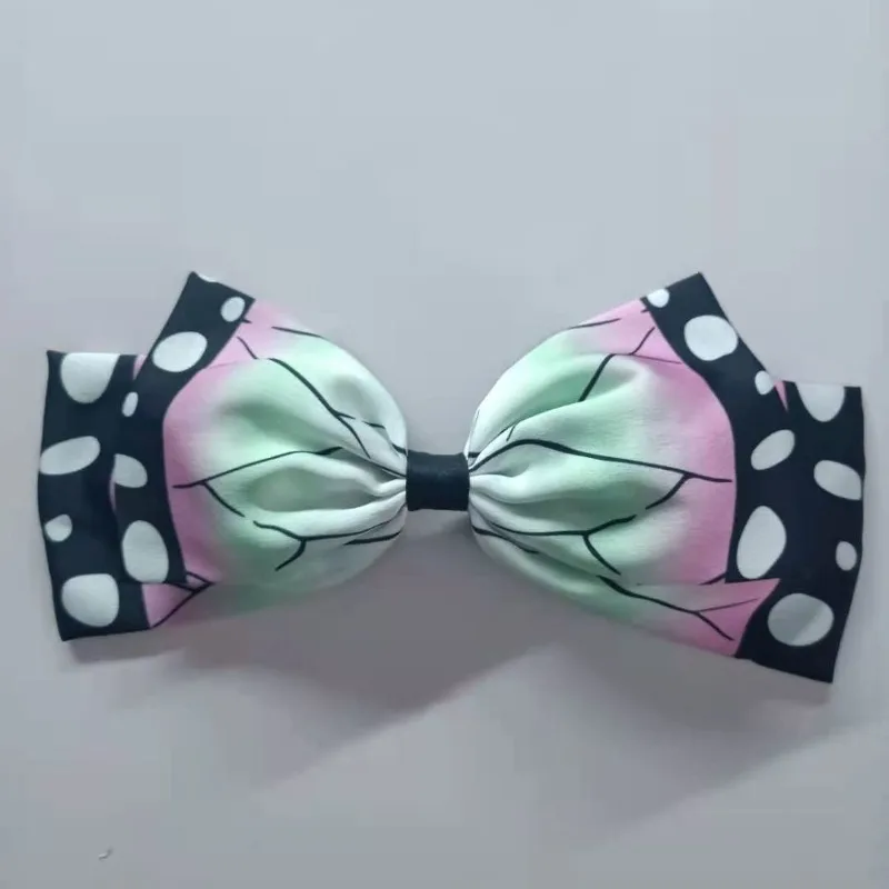 Pinces à cheveux Anime Demon Slayer, accessoires pour femmes et filles, grand nœud papillon, longs nœuds en Satin solide, mode printemps, cadeaux