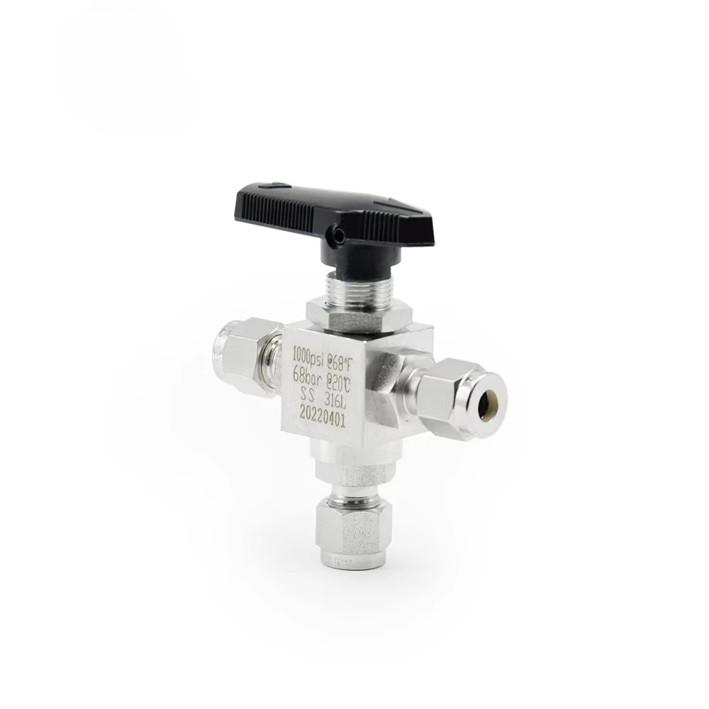 SS316L 3 Way Instrument Ball Valve 1/8