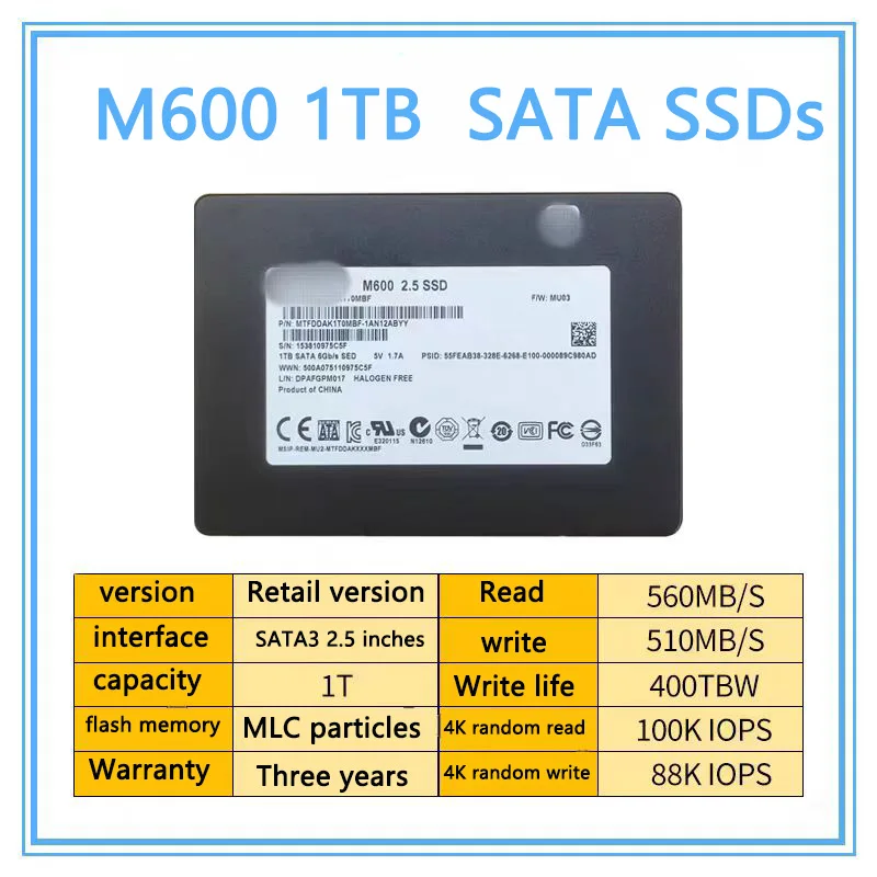 M600 1TB SATA3.0 interface SSD notebook desktop universal SSD partículas MLC