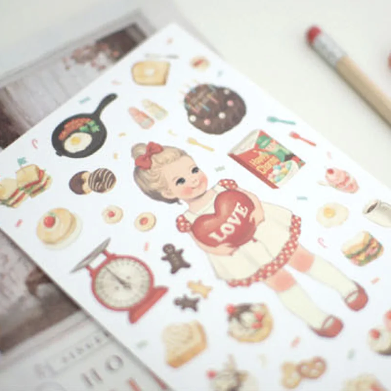 Pegatinas de papel Kawaii para manualidades, pegatinas decorativas para álbum de recortes, diario, papelería, palo, etiqueta, suministros escolares
