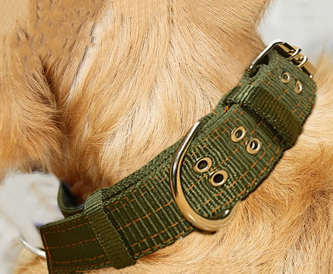 1Pcs Nylon Dog Collar Single/Double Row Adjustable Buckle Pet Collar For Small Medium Large Dogs Blue/Green/Red/Black