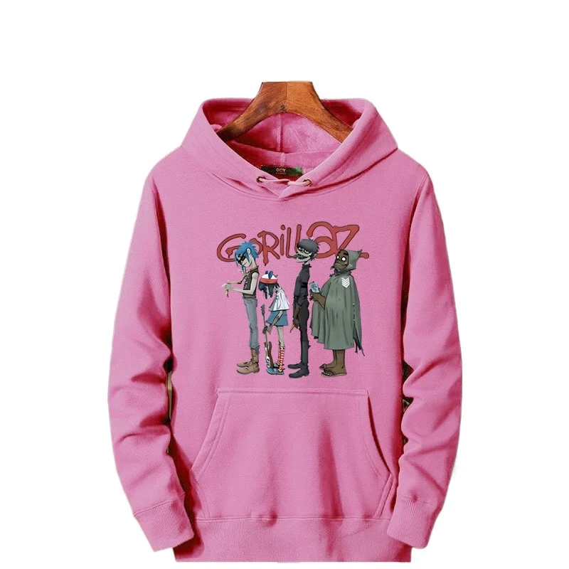 2024 Music Band Gorillaz PUNK ROCK Sweater Men Women Cartoon Pattern Hooded Top Leisure and Trendy Clothes Vintage Y2K Clothing