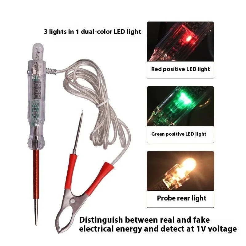 6V-36V Electrical Voltage Tester Pen Probe Lamp Dual-color LED Light Auto Car Light Circuit Tester Auto Circuit Repair Tools