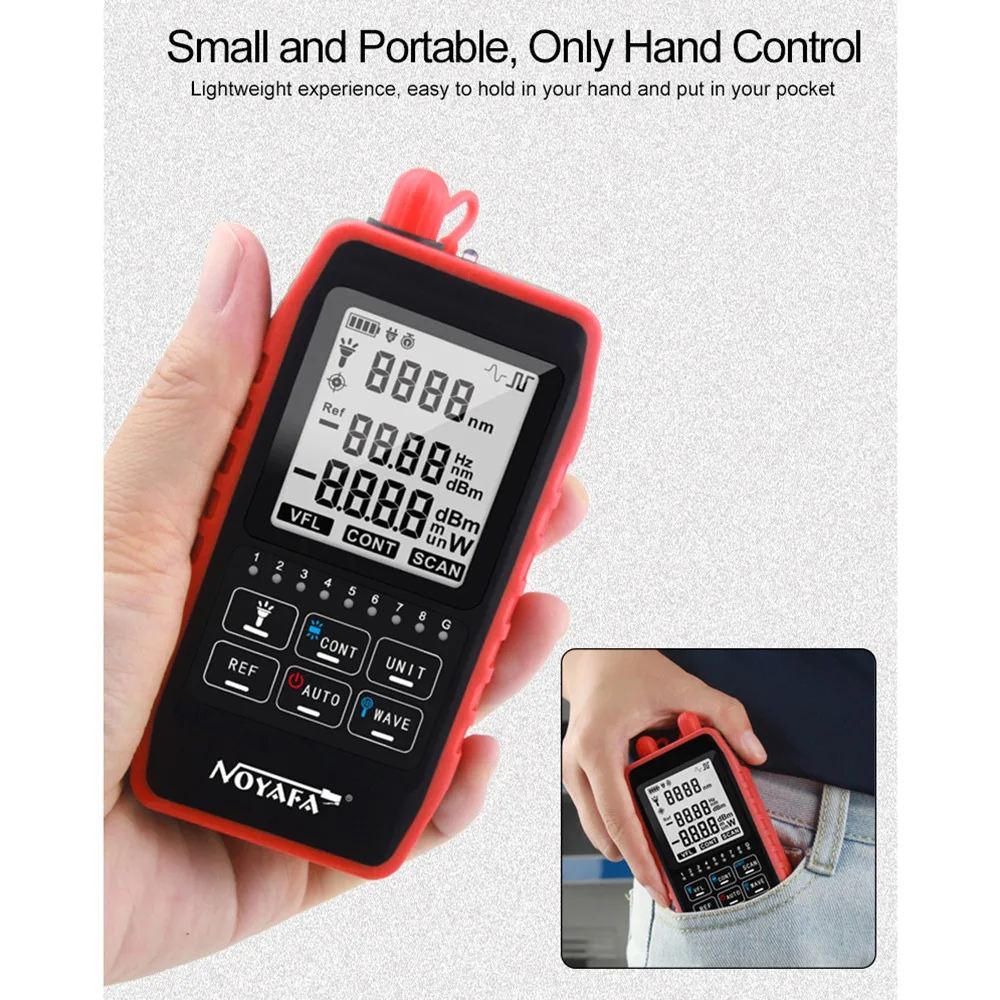 NOYAFA NF-908 Optical Power Meter Multi-Function Fiber Tester Visual Fault Locator Network Cable Test Optical Fiber Tester