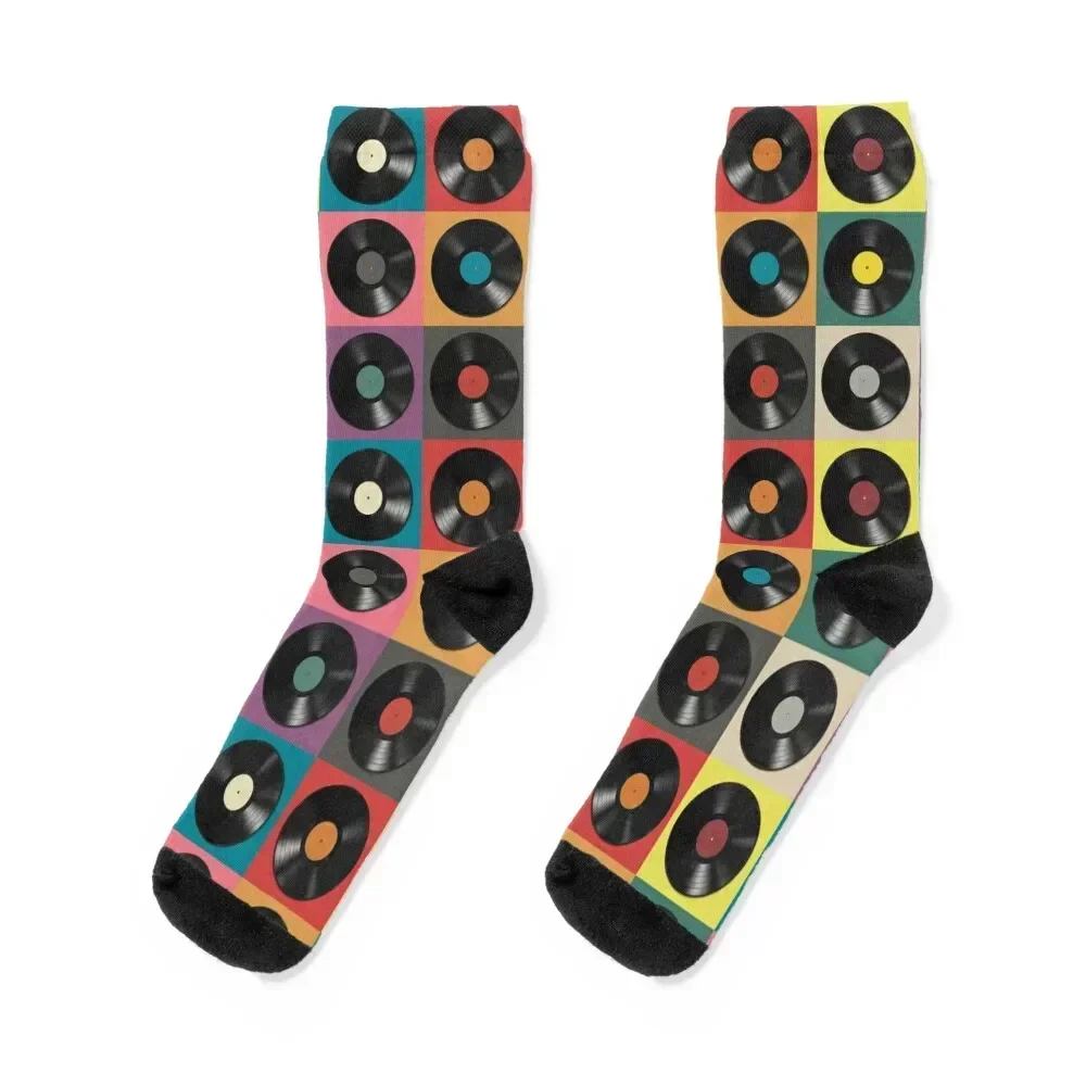 

Vinyl Record Socks winter thermal christmas gift anti slip football aesthetic Socks For Girls Men's