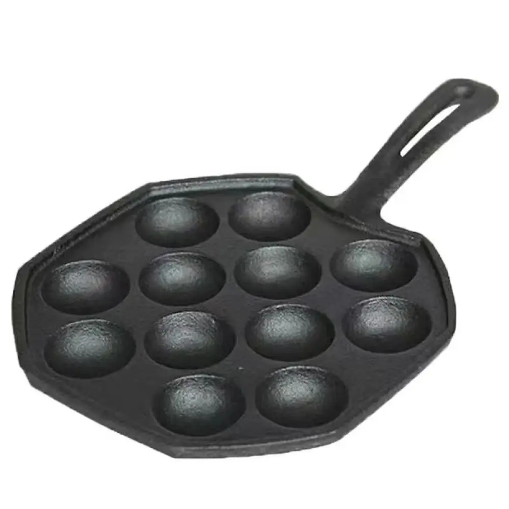 Heavy Duty Cast Iron Takoyaki Pan Nonstick Kitchen Mold For Octopus Balls Quail Eggs And Mini Desserts Portable Cooking Tool