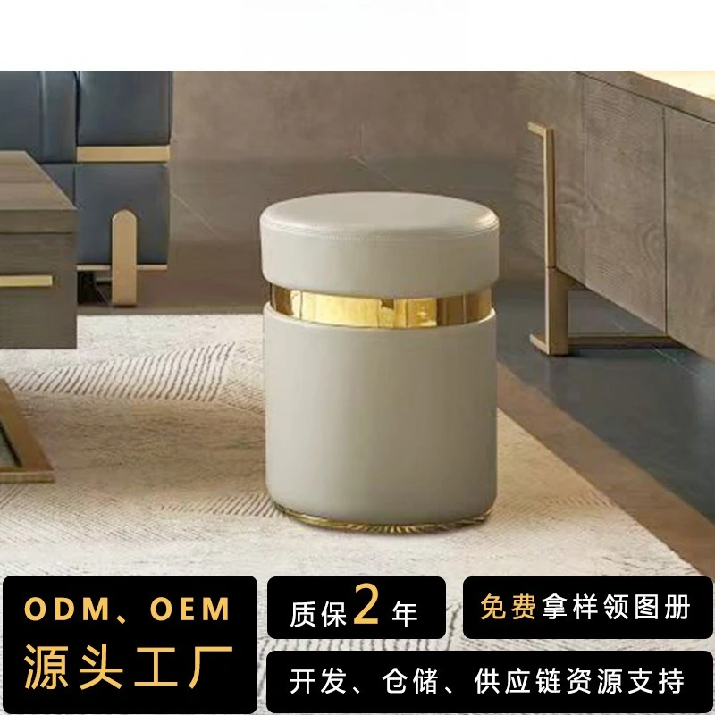 

Ecological leather technology leather entrance fitting room dressing table dressing stool round stool shoe change stool single