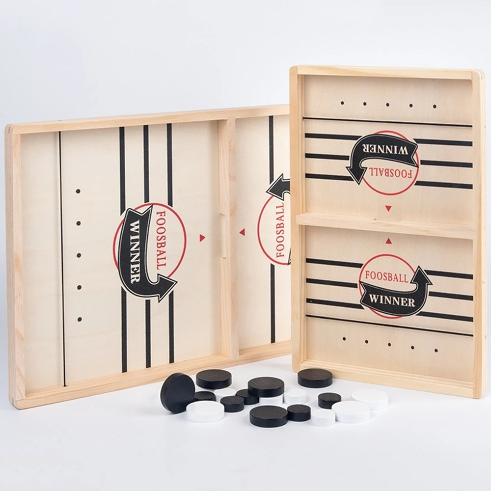 Jogo rápido Sling Puck para adultos e crianças, mesa de madeira, vencedor do hóquei, brinquedos interativos de xadrez, mesa de batalha