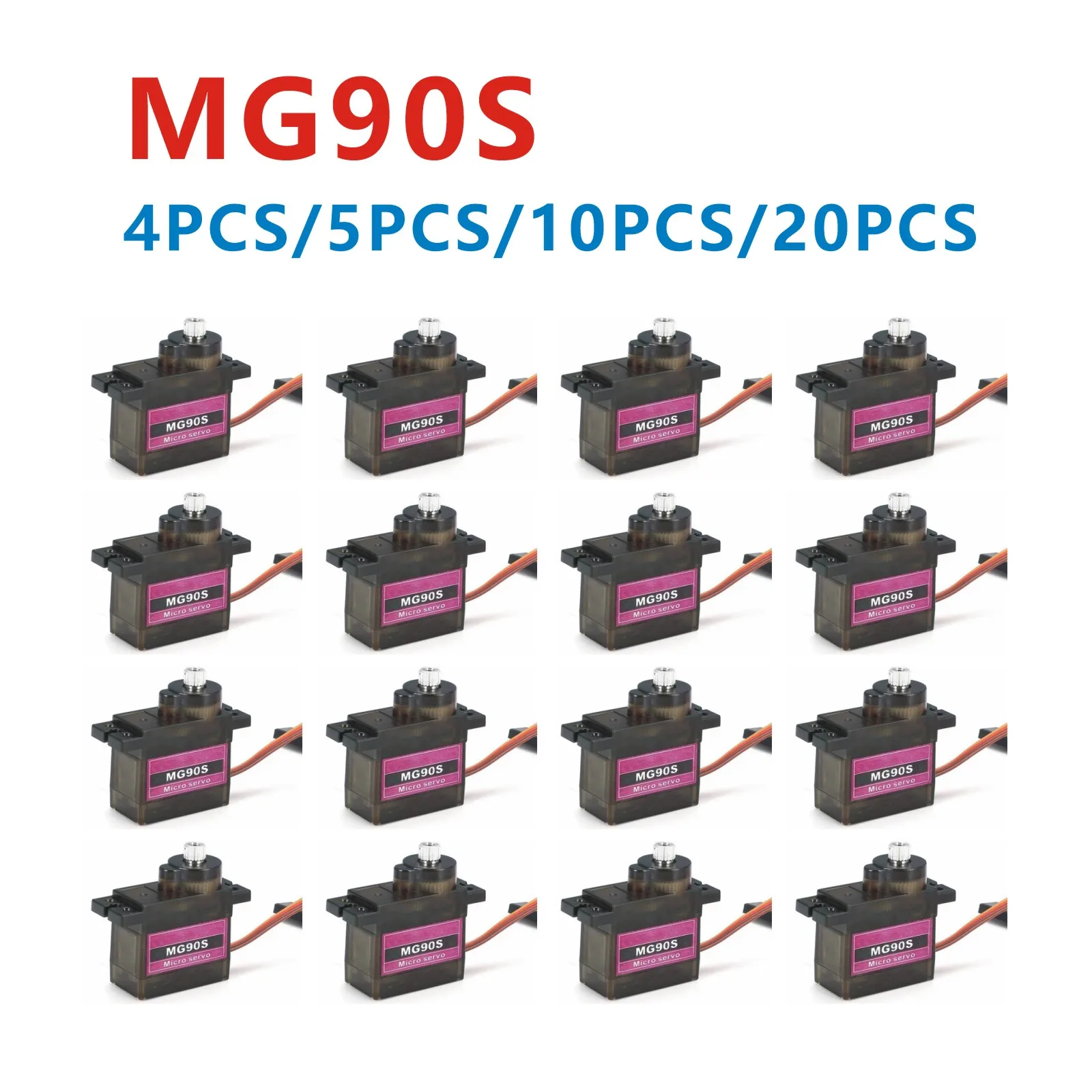 4/5/10/20PCS MG90S Metal Gear RC Micro Servo 13.4g Motor For ZOHD Volantex Airplane For RC Helicopter Car Boat Model Toy Control