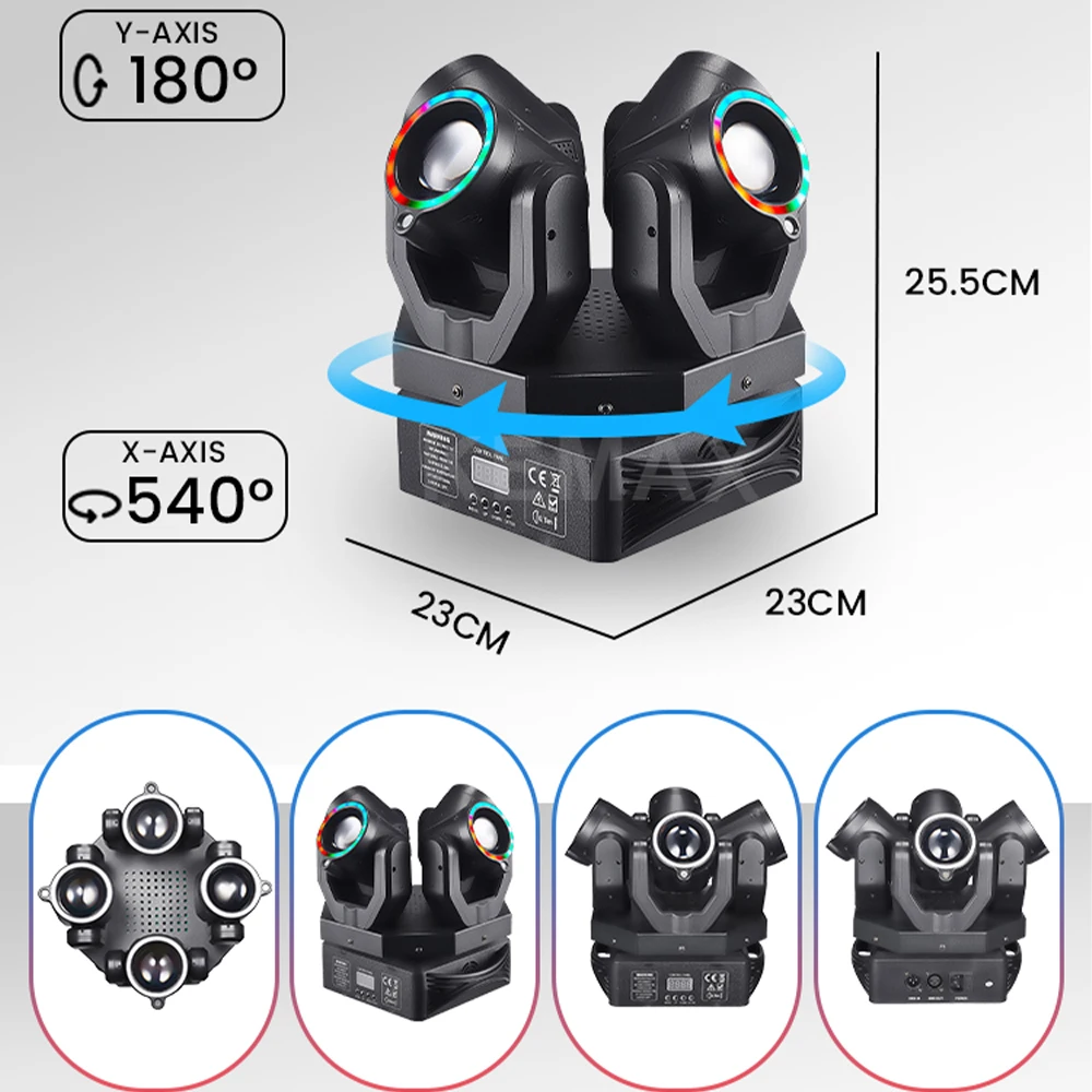 150W Moving Head LED Disco Lights RGBW Lyre Remote Control DJ Party Light DMX Beam Mobile Head Stage Lighting For Nightclub Home