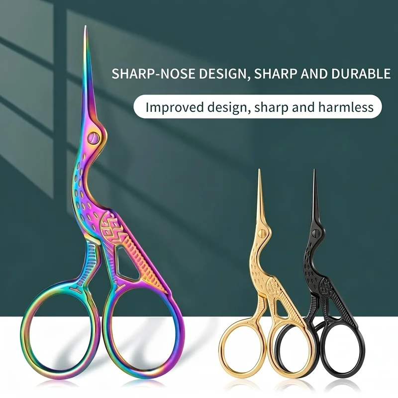 Portable Crane Retro Scissors, Mini Small Exquisite Sharp Scissors