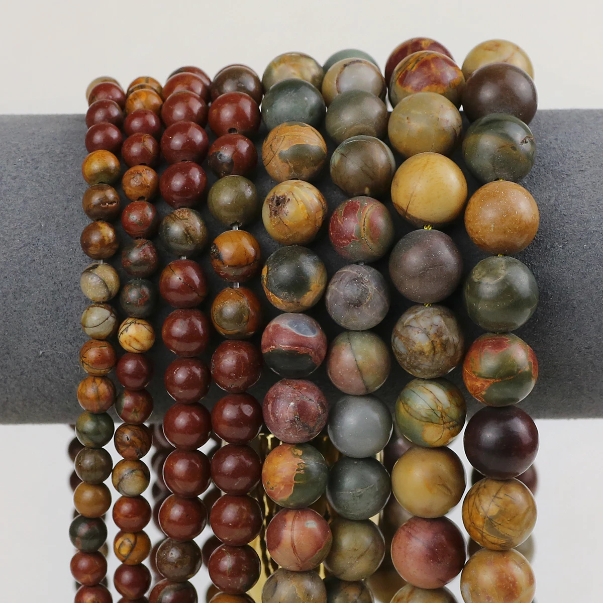 Picasso Jasper Beads Natural Stone Round Loose Spacer Beads 6/8/10/12mm For Jewelry Making Diy Bracelets Necklaces 15\'\' Strand