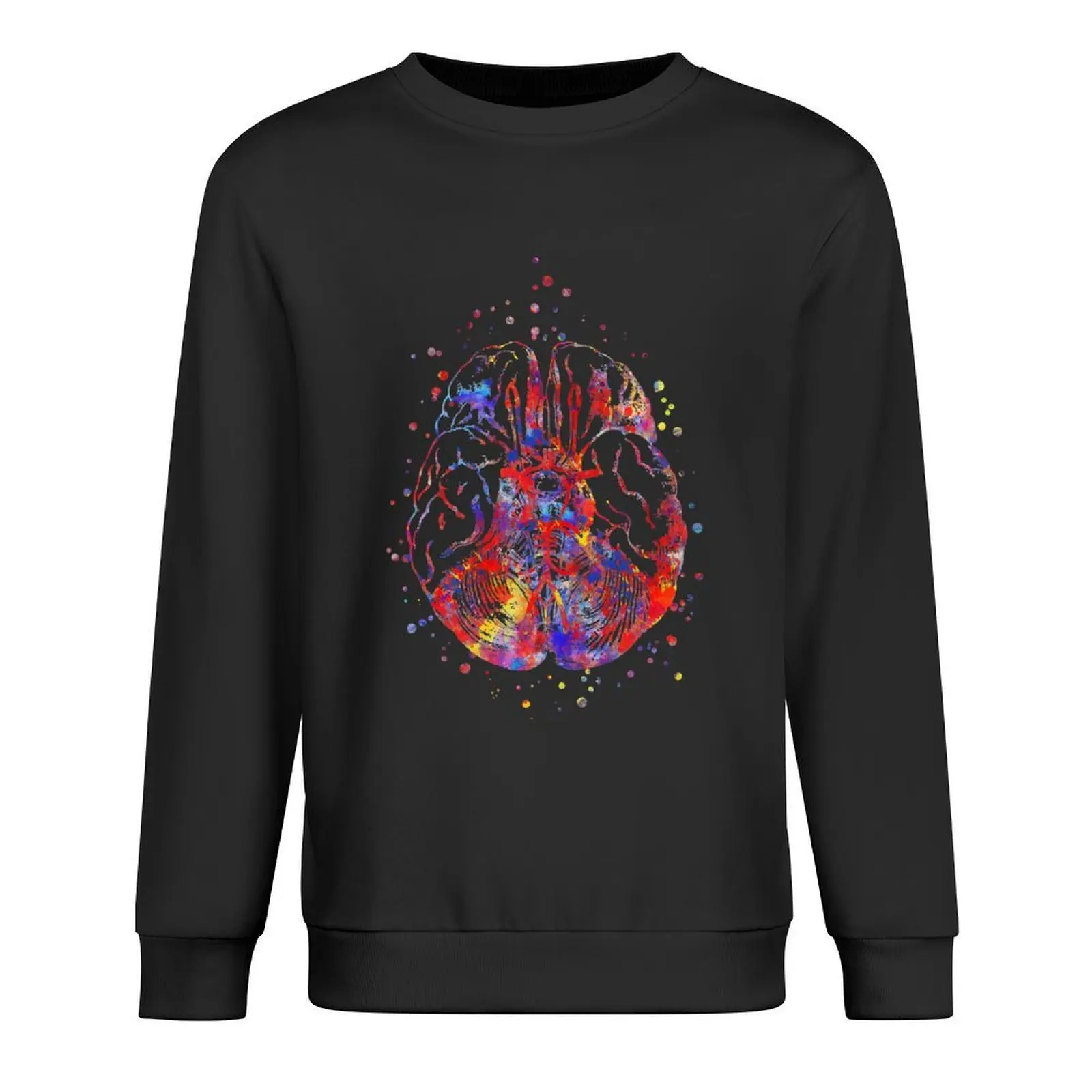 

Circle Of Willis, brain anatomy, medical art, watercolor brain Pullover men's autumn clothes clothes for men hoody