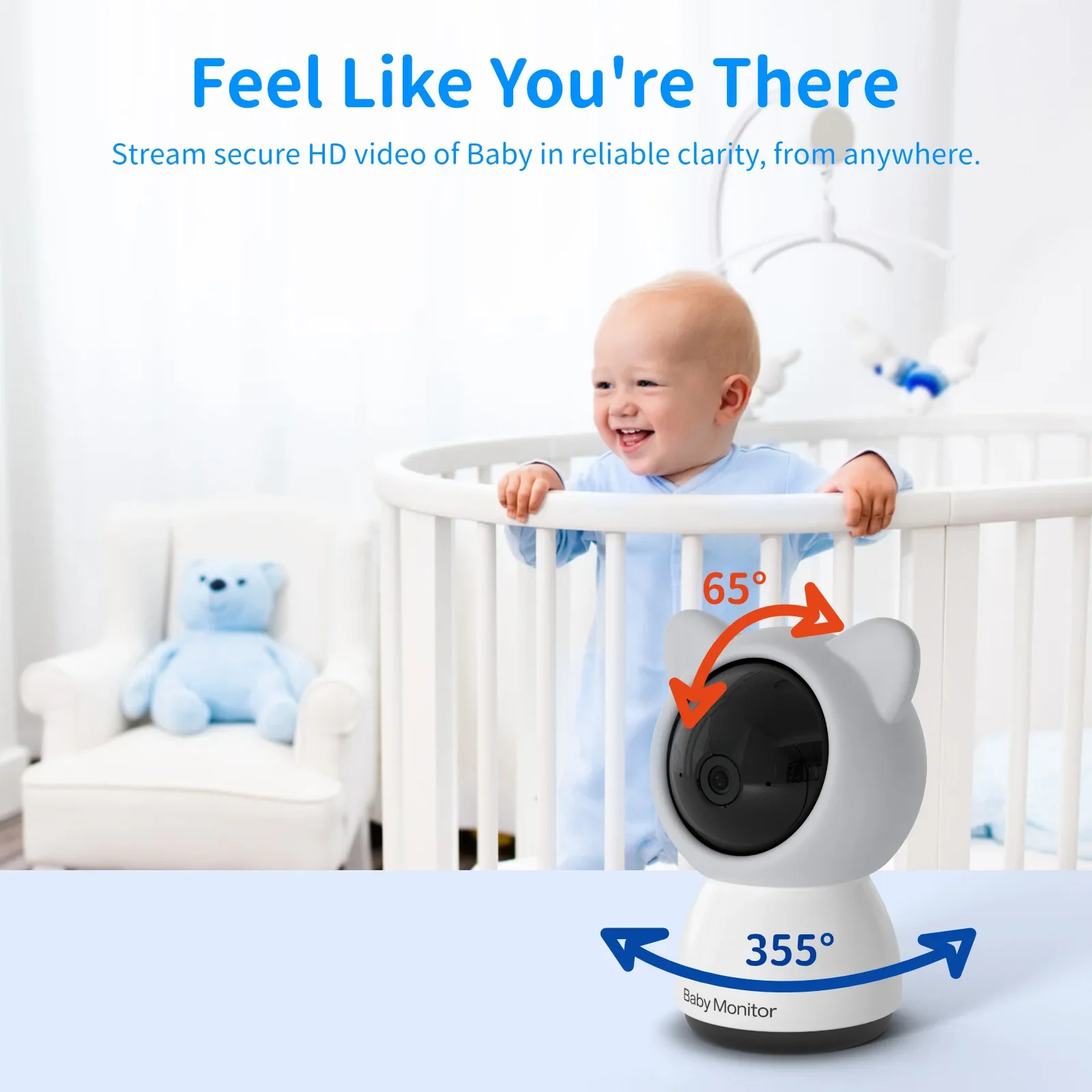 B5 Baby Monitor Telefono per bambini Videocamera per bambini Bebe Nanny HD LCD da 5 pollici Conversazione bidirezionale PTZ Ninne nanne Monitoraggio