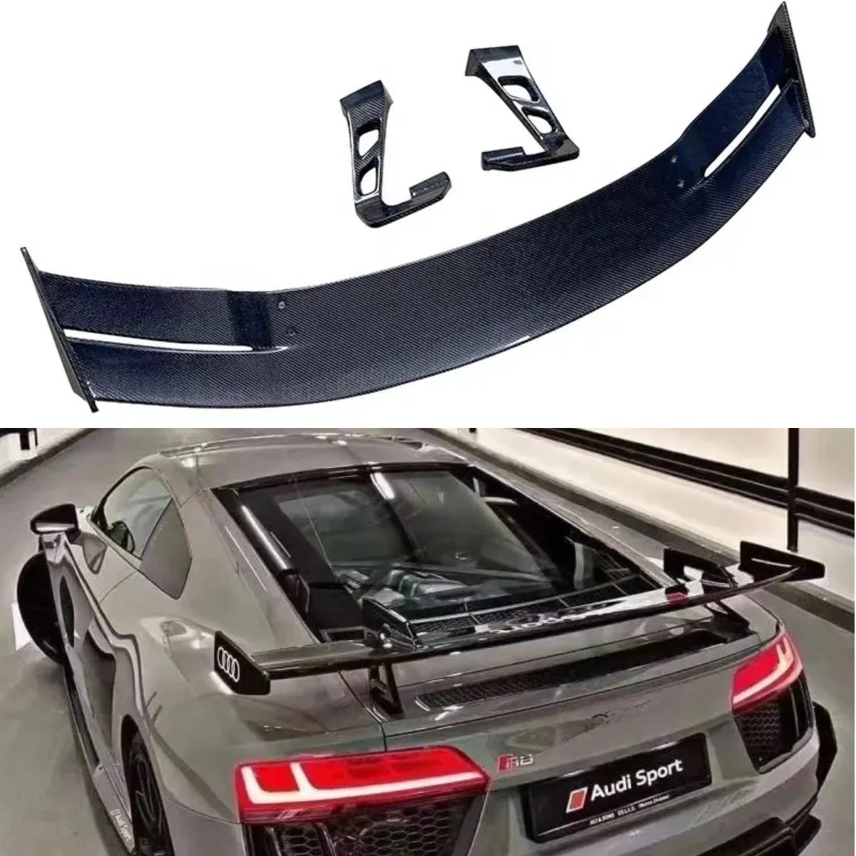 

For TT TTRS R8 Carbon Fiber Rear Spoiler Racing Spoiler Wing with hole cut Universal racing spoiler S3 S5 R8 Universal