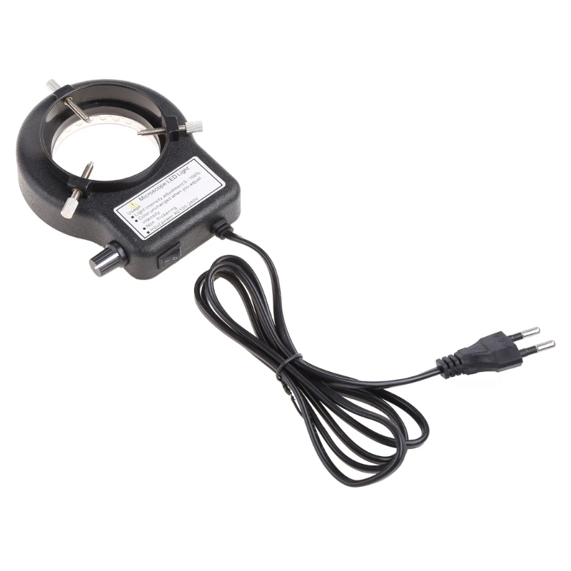 Microscope Lamp Single Cylinder Binocular Stereo Microscope Ring Lamp Integrated Ring Light Source Brightness Adjustable