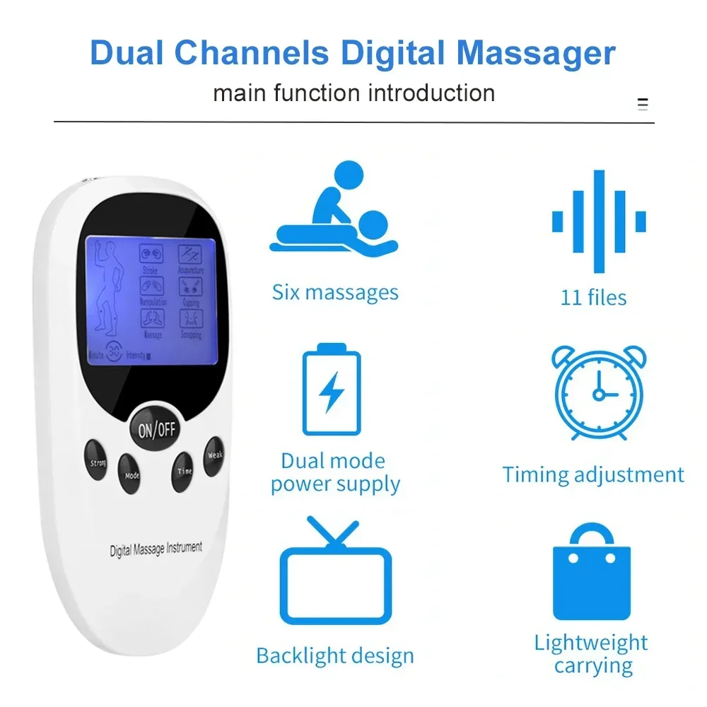 6 Modes Tens Muscle Stimulator Electric EMS Acupuncture Body Massager Digital Pulse Therapy Slimming Machine Pain Relief Machine