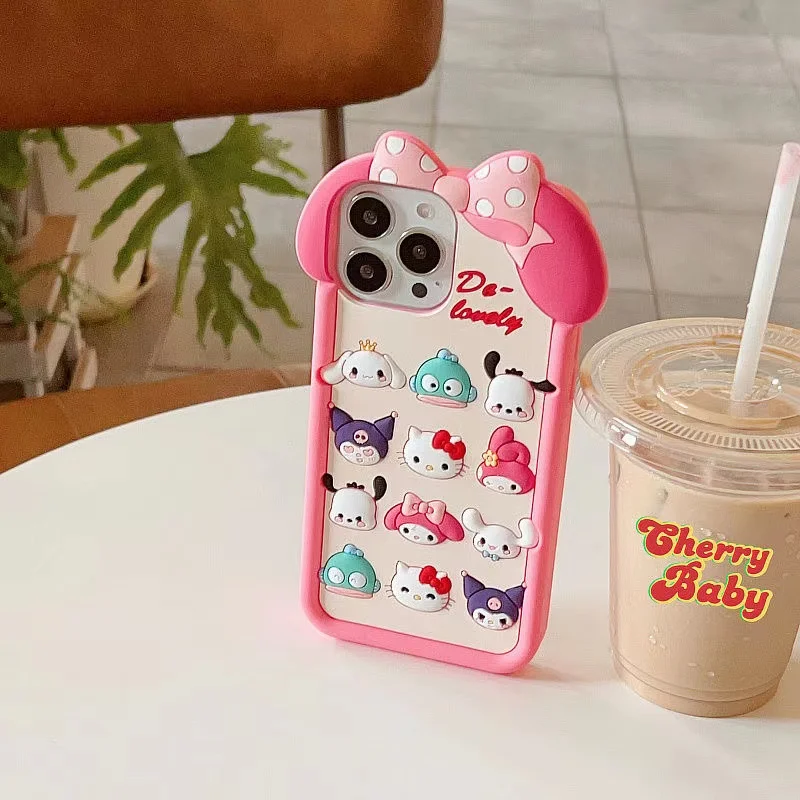 

Kawaii Sanrio Kuromi Hello Kitty Phone Case for iPhone 14 12 13 11 15 Pro Max My Melody Cinnamoroll Shockproof Y2K Cartoon Cover