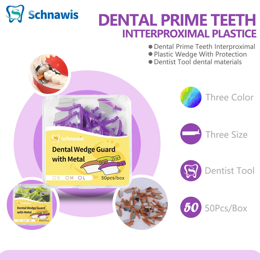 50pcs/box Dental Prime Teeth Interproximal Plastic Wedge With Protection Dentist Tool dental materials