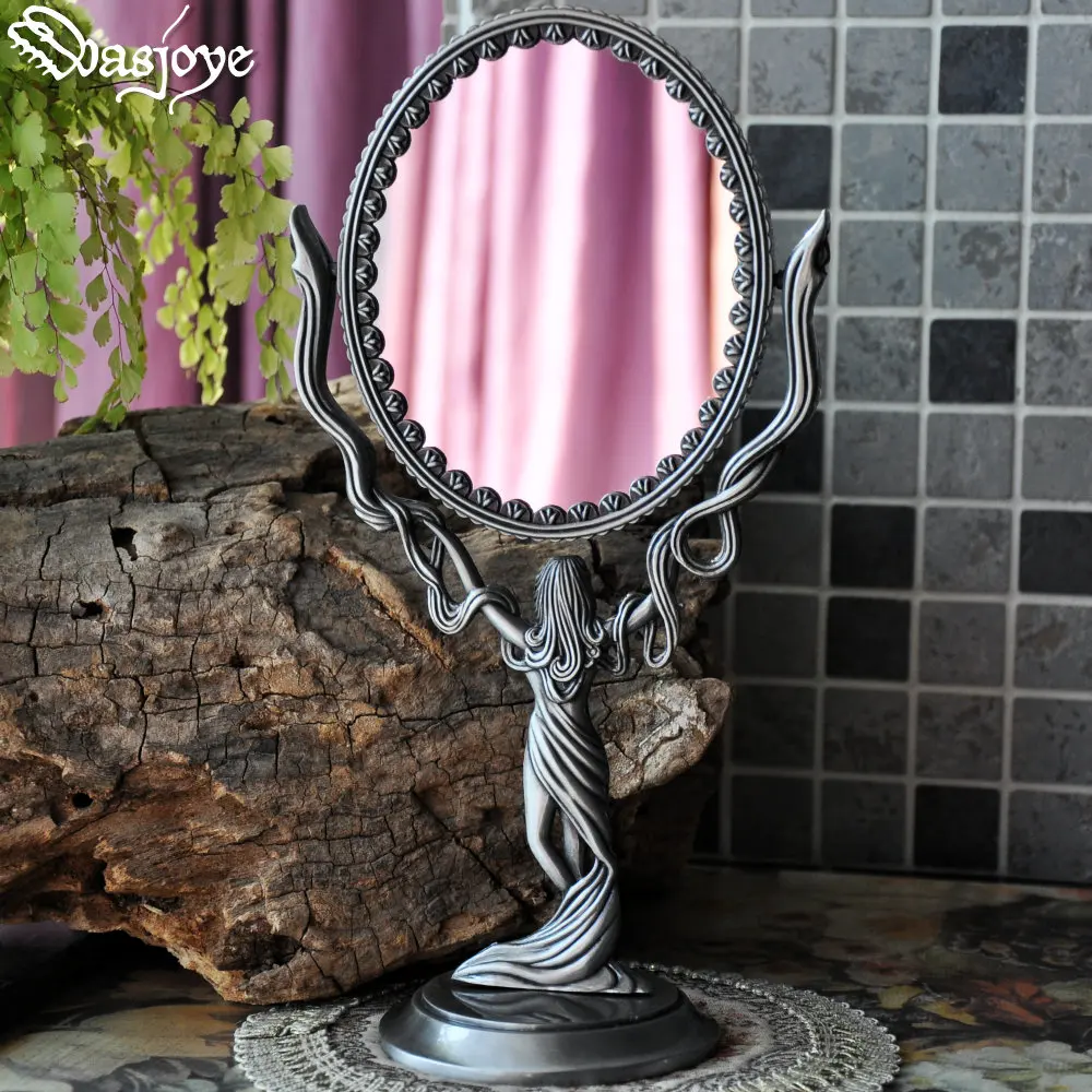 European-Style Retro Flip Table Mirror Double-Sided Small Desktop Princess Makeup Mirror