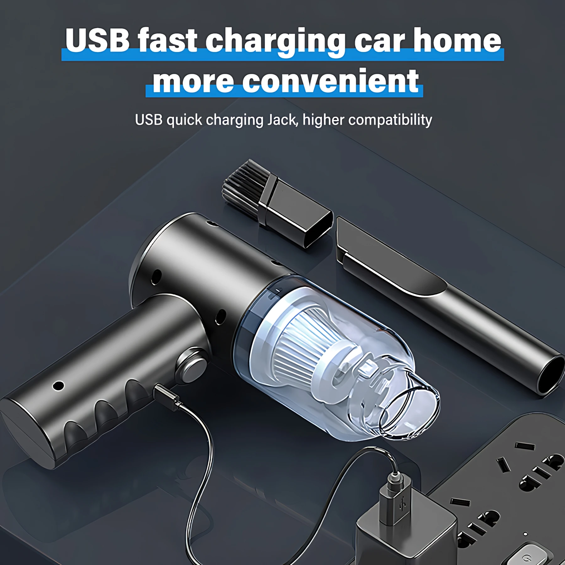 Wireless Car Vacuum Cleaner Strong Cordless Cleaner Suction Handheld Auto Vacuum Home&Car Dual Use MiniVacuum Cleaner Appliance