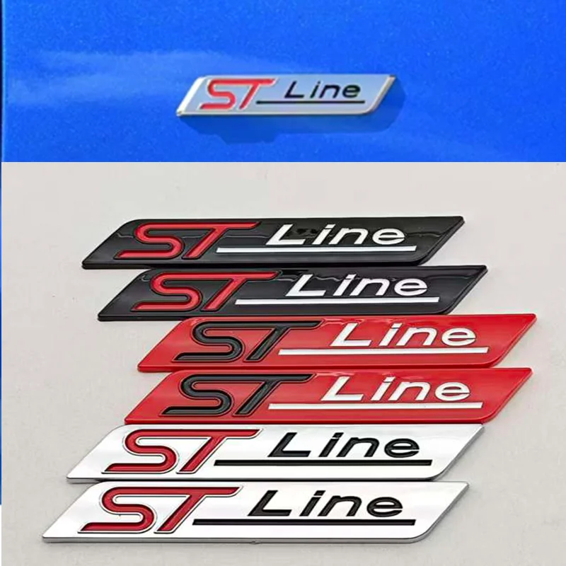 3D ABS Auto-Logo ST Line Emblem Abzeichen Kotflügel Seitenaufkleber für Focus Mondeo Fiesta Kuga Zubehör