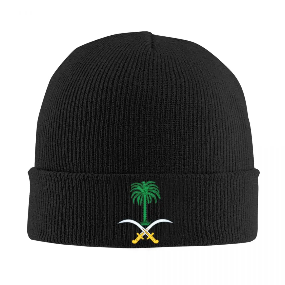 Saudi Arabia Emblem Saudi National Day Knitted Hat for Women Men Beanies Winter Hats Warm Melon Cap