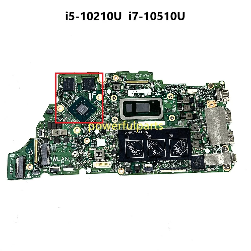 

18778-1 For Dell Inspiron 5490 5498 5590 Motherboard 0TY55C 00HT1K 044NJ1 0N3FXG i5 i7 Cpu With Graphic Working Good