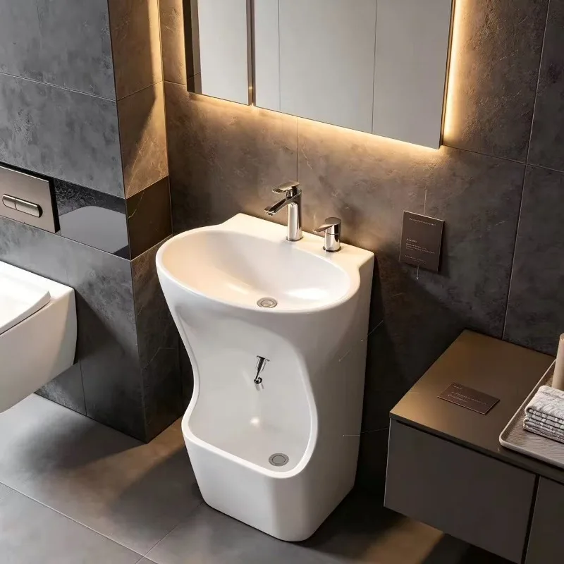 New Middle Eastern Muslim Ceramic Small Basin Integrated for Foot Face and Hand Washing for Bathroom or Washroom with Drainer