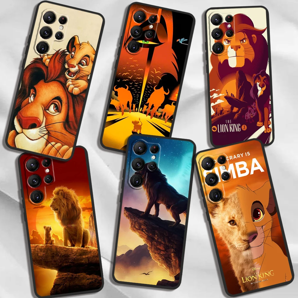 Disney Lion King Simba For Samsung Galaxy S24 S23 S22 S21 S20 FE S10 S10E Plus Ultra Pro Lite 5G Black Soft Phone Case