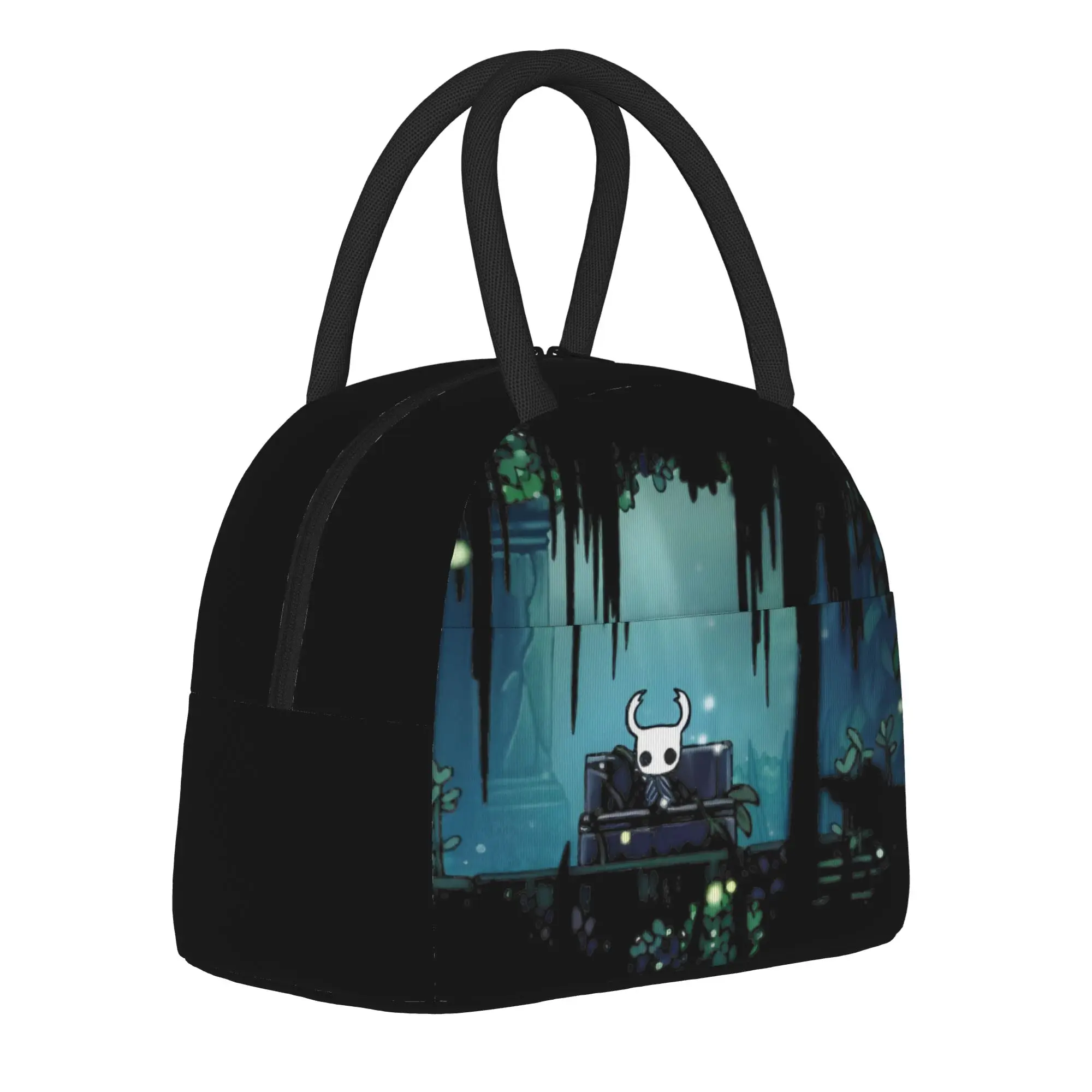 Hollow Green Hollow Knight  Insulated Lunch Bags Leakproof Indie Games Action Lunch Container Cooler Bag Tote Lunch Box