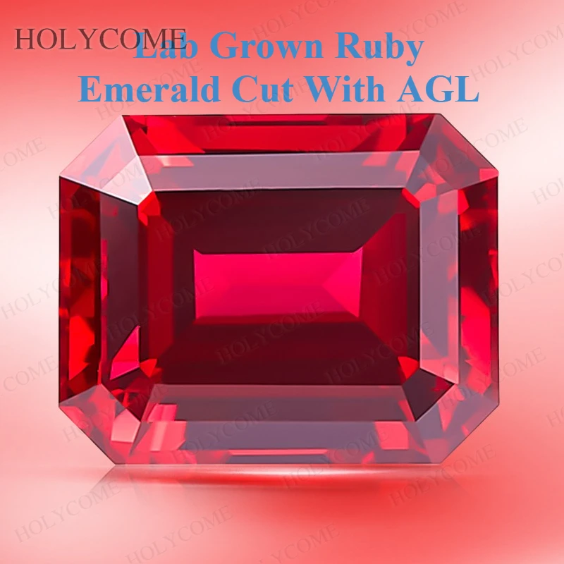 

Lab Grown Ruby Emerald Cut VVS1 Selectable AGL Pigeon Red Top Quality Fine Beads DIY Necklace Rings Jewelry Making Materials