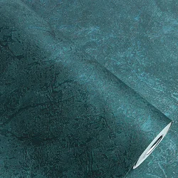 Papel de parede de mármore metálico teal escuro, Vintage liso texturizado vinil pavão verde papel de parede, fundo sala