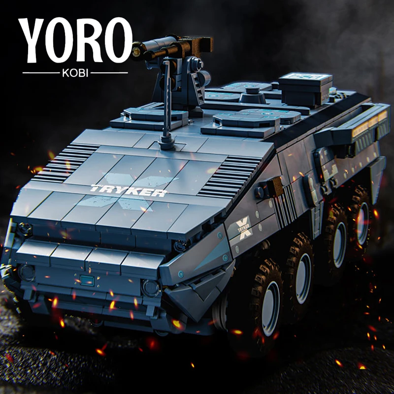 Army Stryker Armored Car MOC Building Blocks Military Main Battle Tank Bricks Model WW2 Panther 3D Toys Adult Children Gifts NEW