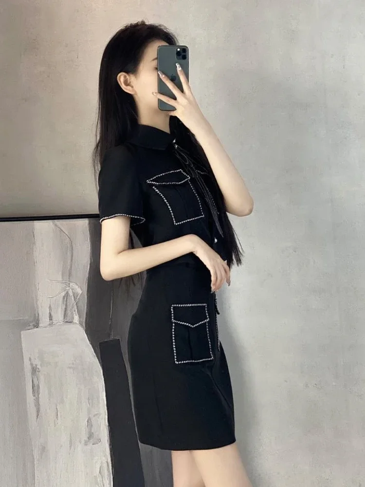 

Black Female Outfits Korean Style Clothing Trend 2025 Formal Occasion Full New in The Same Stylish Women's Two Skirt Piece Set