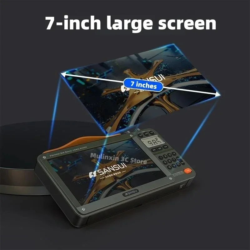 SANSUI F51 High-definition Screen Portable Speakers Multifunctional BT Retro Digital FM Radio MP3 Player USB TF/Recording