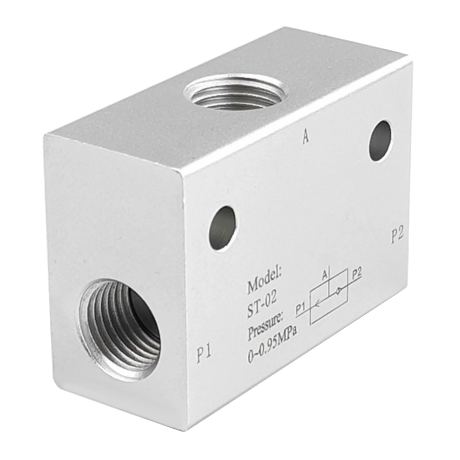 ST-01-02-03-04-06 Pneumatic Aluminum Alloy Shuttle Valve, Three-Way Exhaust Valve High-Pressure Regulating Valve