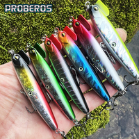 Proberos 1/6pcs Pencil Fishing Lure,Sinking Smooth Rapid Diving Action,Laser Jiging Head Is More Attracted To Cocked Mouth Lure