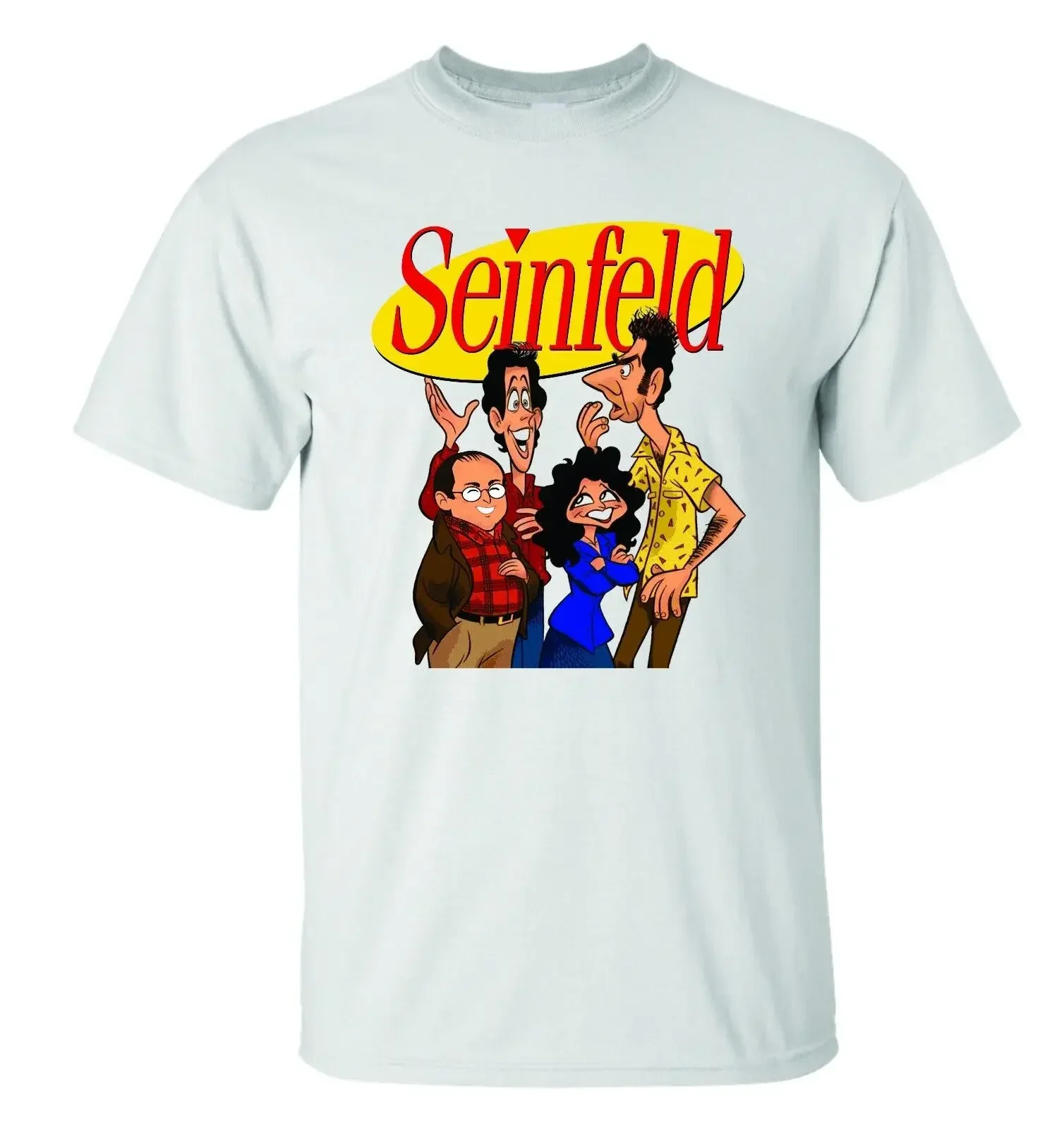 SEINFELD CARICATURE T SHIRT CARTOON KRAMER COSTANZA ELAINE JERRY