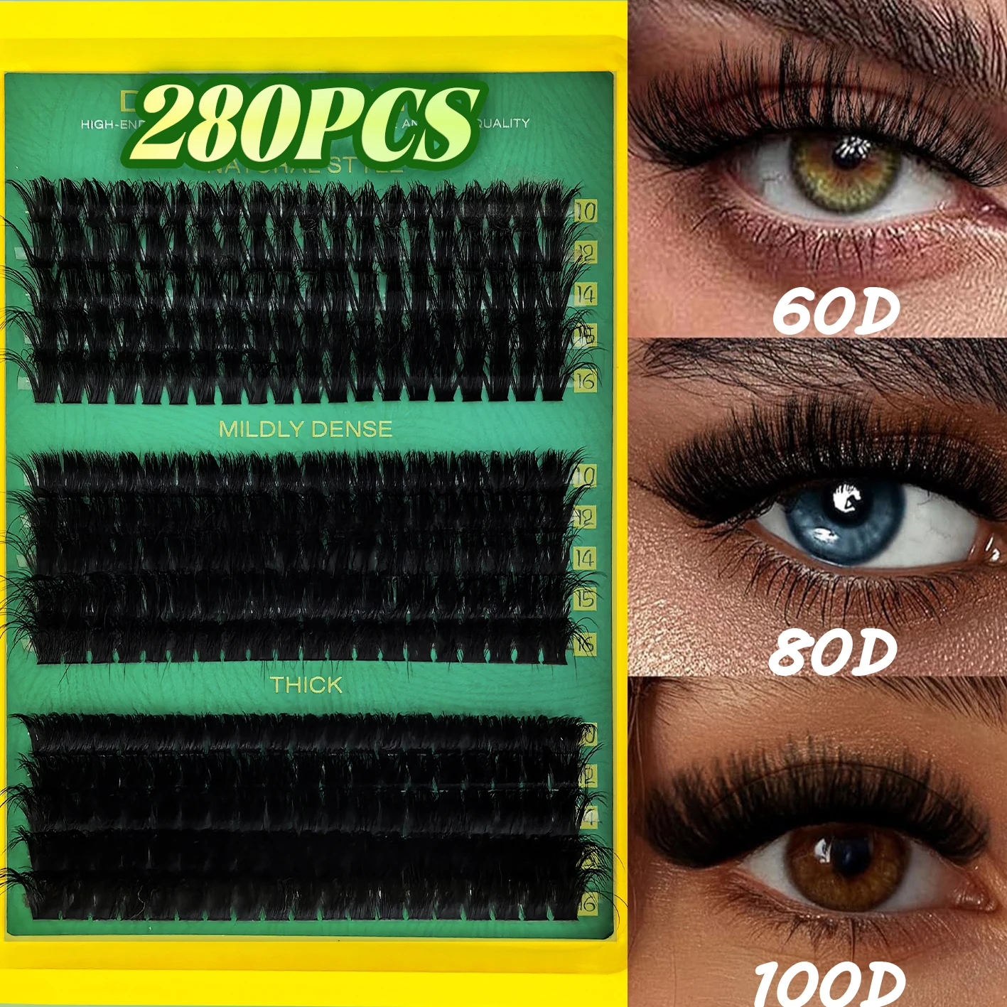 Naturalnie wyglądające, gęste, puszyste, objętośćujące sztuczne rzęsy w stylu krzyżowym i potarganym, do modelowania rzęs.