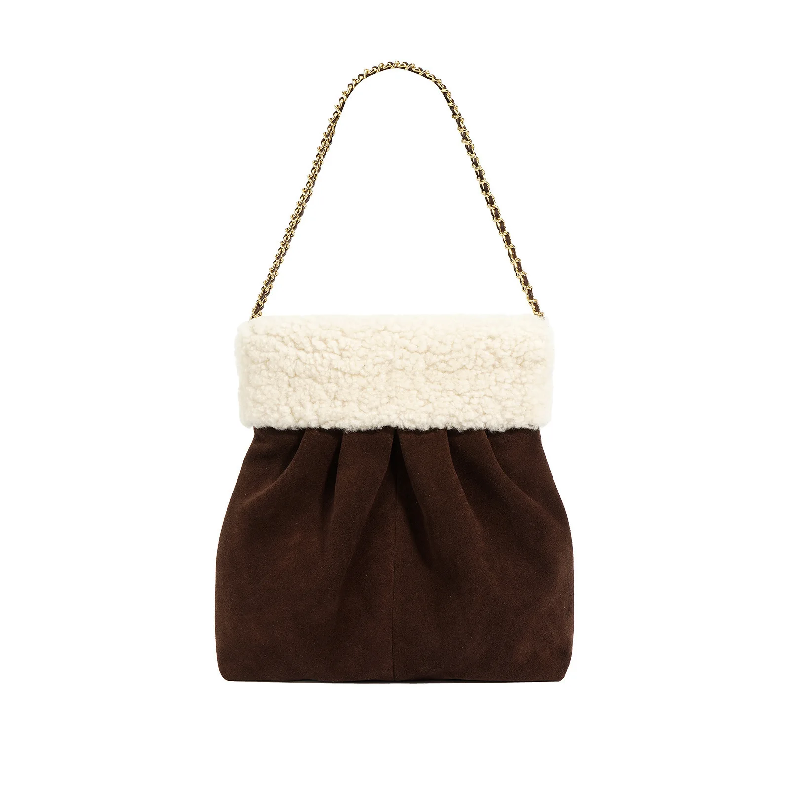 2026-new-fashion-trendy-tote-bag-woolen-small-fragrance-style-lamb-chain-design-casual-shoulder-crossbody-bag-for-women