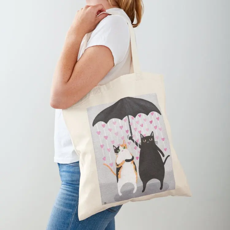 Love Rains Down Cats Tote Bag Bolsa ecológica bolsa ecológica bolsas plegables de gran tamaño bolsas de compras