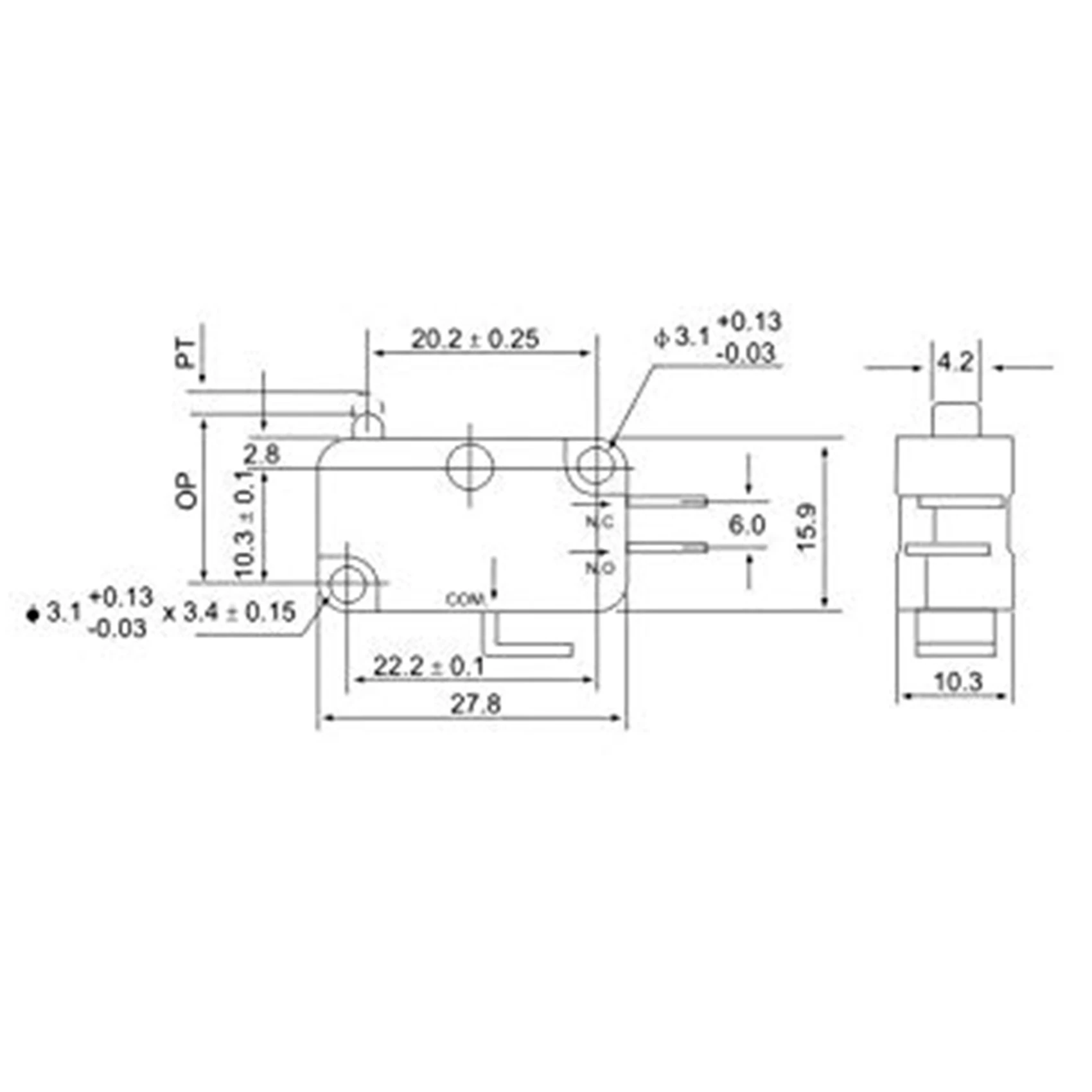 A63M-50Pcs Universal Microwave Door Oven Freezer Micro-Type Limit Switch Series AC/DC 125V 250V V-15-1C25 Snap Action