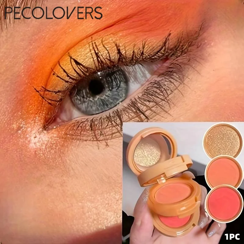 1PC Multi-layer Blush, Pearlescent Matte Finish, Can Be Used As Blush, Eye Shadow and Highlighter, Suitable for Beginners